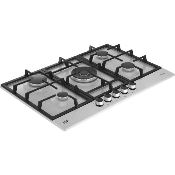 P.COTT.GAS 75CM 4F+1F.WOK G.GHISA INOX