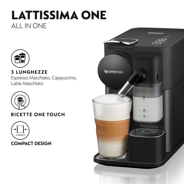 EN510.B MACCH CAFFE NESPRESSO LATTISSIMA ONE NERO