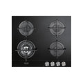 P.COTT.GAS 60CM 3F+1TR.CORONA G.GHISA VETRO NERO