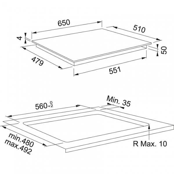 Franke FSM 654 I BK Nero Da incasso 65 cm Piano cottura a induzione 4 Fornello(i)