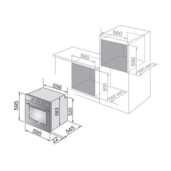 FORNO 60CM 74LT MULTIF.9 CL.A BIANCO