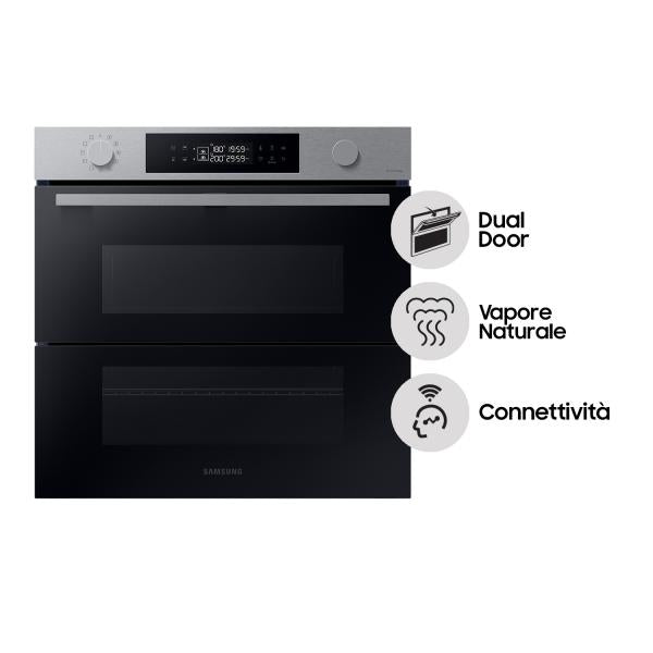 FORNO 60CM 76LT MULTIF. VAP. DUAL DOOR WIFI BK/IX