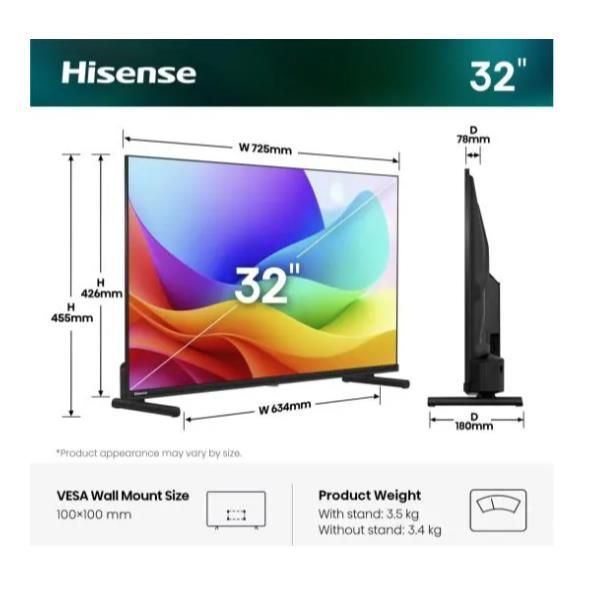 TV QLED 32"FHD DVBT2/S2 SMART VIDAA