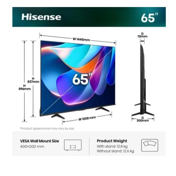 65A69S TVC LED 65 UHD SMART HDR10+ VIDAA 9.5 HDMI 2.1 DOLBY VISION LATIVU DECODING/HLG