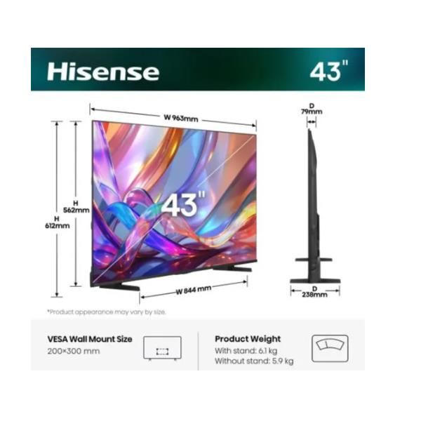 43E79S TVC LED 43 QLED SMART TV HDR10 60HZ 300 NIT DOLBY VISION ATMOS P. LATER.