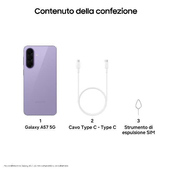 SM-A576BZVDEUE S.PHONE 5G A57LILAC 6.7FHD+ 120HZ 8CORE 8/256 FOTO 50+12+5MP FRONT 12MP 5000mAh