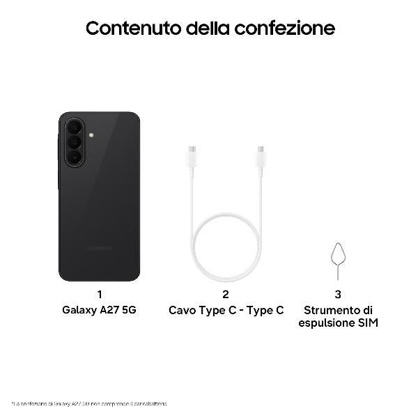 SM-A276BZKBEUE S.PHONE 5G A27-BK 5G 6.7FHD+ 8CORE 6/128 50+5+2MP FRONT 12MP 5000mAh