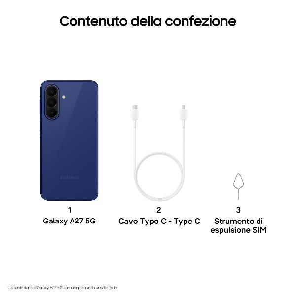SM-A276BZBBEUE S.PHONE 5G A27-BLU 5G 6.7FHD+ 8CORE 6/128 50+5+2MP FRONT 12MP 5000mAh